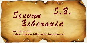 Stevan Biberović vizit kartica